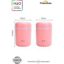 H2o 300 ml Ultrasonik Hava Nemlendirici Ve Aroma Difüzörü H2o Yerli Üretim Pembe