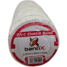 Bantix Elektrik Bandı 10 Adet 19 mm x 10 Yds Beyaz Elektrik Izole Bandı 10'lu Paket