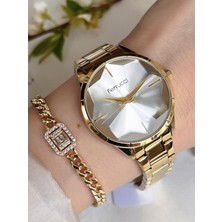 Ferrucci BFC.13666M.6 Ferrucci Kadın Kol Saat 30 mt Suya Dayanıklı Çelik Kordon Kararmaz Renk Atmaz+Bileklik