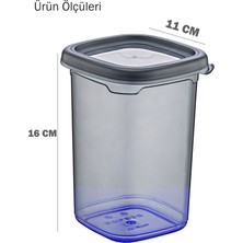 Grimor Life 6 Adet Kare Bianca Sızdırmaz Hava Almaz Etiketli Erzak Bakliyat Saklama Kabı Seti 1200 ml