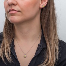 Serra Jewels ​Gümüş Sarı Baget Taşlı Kadın Set