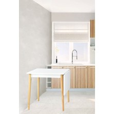 Vilinze Avanos Katlanır Ahşap Mutfak Masası - 70X80 cm (70X120 Cm)