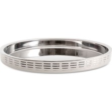 Jumbo Line Silver Yuvarlak Tepsi