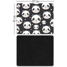 Moddy Store Panda Yüz Figürlü Baskılı Kaydırmaz Taban 18X22 cm Mouse Pad