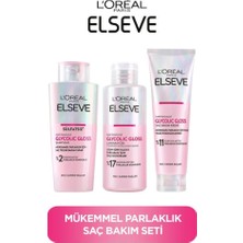 Elseve Glycolic Gloss Mükemmel Parlaklık Şampuan 200ML + Saç Kremi 150ML+ Laminasyon Bakım 200ML 3'lü Saç Bakım Seti