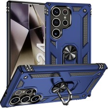 Samsung Galaxy S24 Ultra ile Uyumlu Kılıf Z-Vega Shockproof Standlı Yüzük Tutuculu Mega Case Kapak