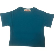 Tiffany Tekstil Tiffany T-Shirt Basic Süprem Turkuaz