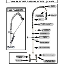 Duvara Monte Bulaşık Duş Spreyi Ünitesi