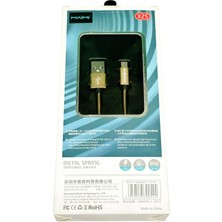 1 Metre - Sarı - Metal Kaplama - 3.1A Output - Mıcro USB Data Şarj Kablosu -  Uyumludur