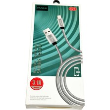 1 Metre - Sarı - Metal Kaplama - 3.1A Output - Mıcro USB Data Şarj Kablosu -  Uyumludur