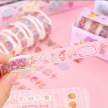 Syn İletişim syniletisim 10 Lu Sanrio Kawai Kuromi My Melody Figür Washi Tape Simli Şerit Bant Set