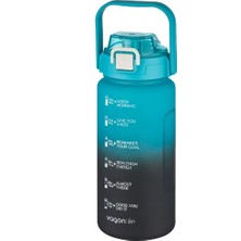 Vagon 1500ML  Pipetli/pipetsiz Kullanım Çift Renk  Motivasyon Matara 1,5 Litre Suluk