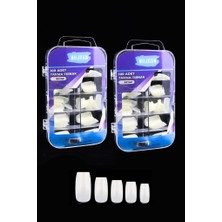 MUJGAN 2 Adet 100'LÜ Beyaz Düz Model Takma Tırnak