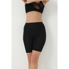 Arma Yıldız Bambu Kadın Siyah Diz Üstü Tayt