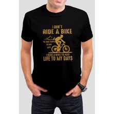 T-35 Bike Baskılı Siyah Unisex T-Shirt