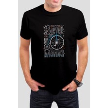 T-35 Bicycle Baskılı Siyah Unisex T-Shirt
