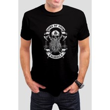 T-35 Valhalla Baskılı Siyah Unisex T-Shirt