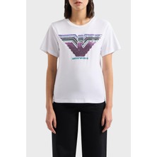 Emporio Armani Pamuklu Regular Fit Bisiklet Yaka T Shirt Bayan T Shirt 3D2T7T 2jıdz 0100
