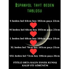 BY Haziran Butik Kadın Siyah Ispanyol Paça Fitilli Yüksek Bel Tayt Xl