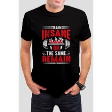 T-35 Spor Yazılı Baskılı Siyah Unisex T-Shirt