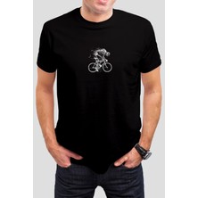 T-35 Bisiklet Baskılı Siyah Unisex T-Shirt