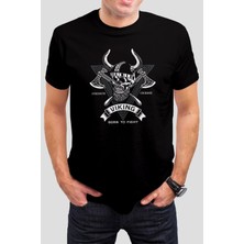 T-35 Viking Baskılı Siyah Unisex T-Shirt