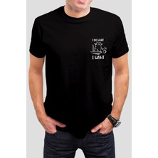 T-35 Yazılı Kedi Baskılı Siyah Unisex T-Shirt