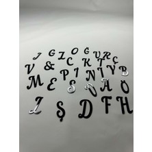 Gündoğan Kristal Pleksi Alfabe Harfler ( Tüm Alfabe ) Yapışkanlı Siyah Renk 4 cm