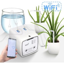 Xin Yue Zhang Wifi Kontrol Sulama Cihazı Otomatik Su Damla Sulama Sulama Sistemi Kiti Mobil App Kontrolü-Çift Pompa 15 Tencere (Yurt Dışından)