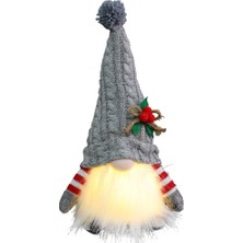 Xin Yue Zhang LED Işıklı Gnome Bebek Ev Için Mutlu Noeller Dekoru Noel Süsleri Noel Navidad Doğum Hediyeleri Yeni Yıl -Gri (Yurt Dışından)
