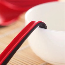 Xin Yue Zhang 10 Adet Kırmızı ve Siyah Asya Çorba Kaşığı Kanca-Çin Tarzı Kaşık, Pirinç Pho Ramen Şehriye Çorbaları Için Mükemmel (Yurt Dışından)