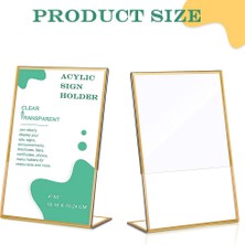 Xin Yue Zhang Xin Yue Zhang 12 Adet Altın Çerçeve Akrilik Burcu Tutucu Düğün Masa Numarası Tutucu Eğimli Menü Çift Taraflı Stand, 4x6 Inç Dikey (Yurt Dışından)