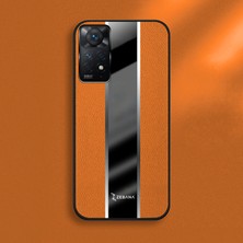 Zebana Xiaomi Redmi Note 11 Pro 4g Uyumlu Kılıf Zebana Premium Deri Kılıf Turuncu