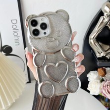 LRtools iPhone 15 Pro Max Plating Bear Glitter Işıltılı Telefon Kapağı (Yurt Dışından)