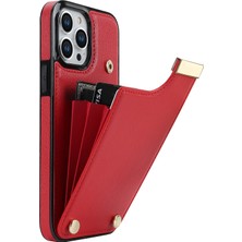 LRtools iPhone 14 Pro Max Telefon Kılıf Kart Tutucu Tpu+Pu Deri+Metal Donanım Telefon Kapağı (Yurt Dışından)