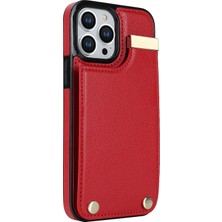 LRtools iPhone 14 Pro Max Telefon Kılıf Kart Tutucu Tpu+Pu Deri+Metal Donanım Telefon Kapağı (Yurt Dışından)