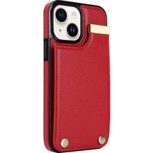 LRtools iPhone 13 Tpu+Pu Deri+Metal Telefon Kapağı Kart Tutucu Telefon Kabuğu (Yurt Dışından)