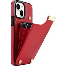 LRtools iPhone 14 Slim Fit Tpu+Pu Deri+Metal Kabuk Kart Tutucu ile Telefon Kapağı (Yurt Dışından)