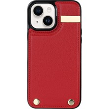 LRtools iPhone 14 Slim Fit Tpu+Pu Deri+Metal Kabuk Kart Tutucu ile Telefon Kapağı (Yurt Dışından)