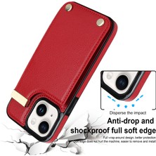 LRtools iPhone 14 Slim Fit Tpu+Pu Deri+Metal Kabuk Kart Tutucu ile Telefon Kapağı (Yurt Dışından)