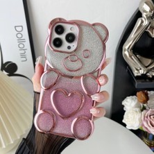 LRtools iPhone 13 Pro Bear Telefon Kılıfı Yumuşak Tpu Net Glitter Cover (Yurt Dışından)