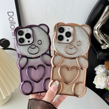 LRtools iPhone 13 Pro Bear Telefon Kılıfı Yumuşak Tpu Net Glitter Cover (Yurt Dışından)