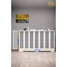 Endless Shopping Petek Onu Kapatma Dolap Dresuar Kalorifer Beyaz Petek Kaplama Ahsap Mobilya 136 cm Cok Amacli