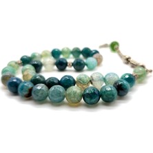 Tesbihhome Yeşil Dumanlı Akik Taşı Tesbih 10 mm Faset Kesim