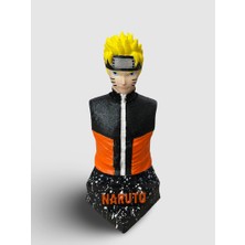 3D Layer Craft Naruto Uzumaki Büst Figür Boyalı 15 cm Anime Karakter Figürü