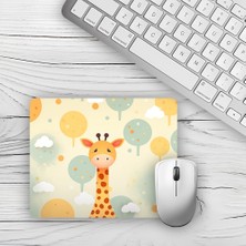 Moddy Store Sevimli Zürafa Tasarımlı Baskılı Kaydırmaz Taban 18X22 cm Mouse Pad