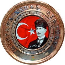 Osmanlı Bakırcılık Atatürk Tablo Bakır Tablo M.k.atatürk Tablosu Özel Elişçiliği 25 cm Ebatlı