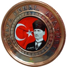 Osmanlı Bakırcılık Atatürk Tablo Bakır Tablo M.k.atatürk Tablosu Özel Elişçiliği 25 cm Ebatlı