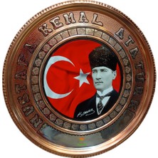 Osmanlı Bakırcılık Atatürk Tablo Bakır Tablo M.k.atatürk Tablosu Özel Elişçiliği 25 cm Ebatlı