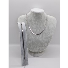 Stainless Steel Italyan Zincir Çelik Kolye Bileklik Seti